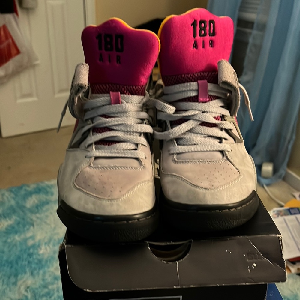 Nike Air Force 180 Premium Grey /Rave Pink size 8 slightly used-313555-061